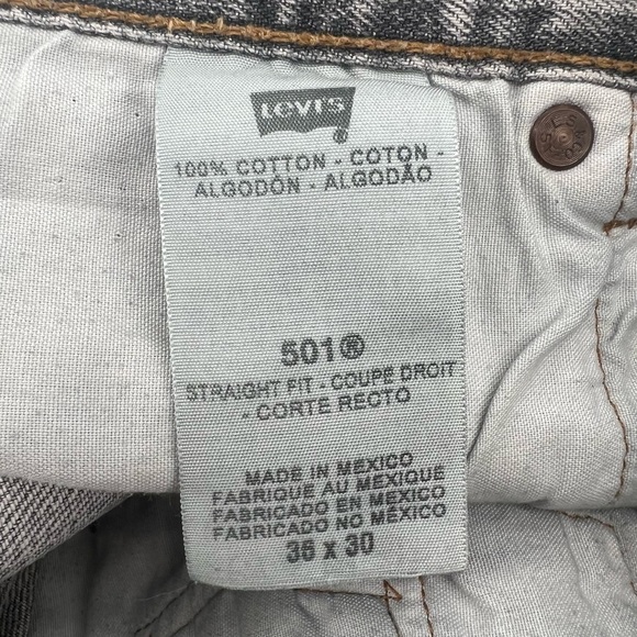 Levi's Gray 501 Button Fly Cuffed Distressed Hem Jean Shorts Size 35 Men's - Picture 2 of 4